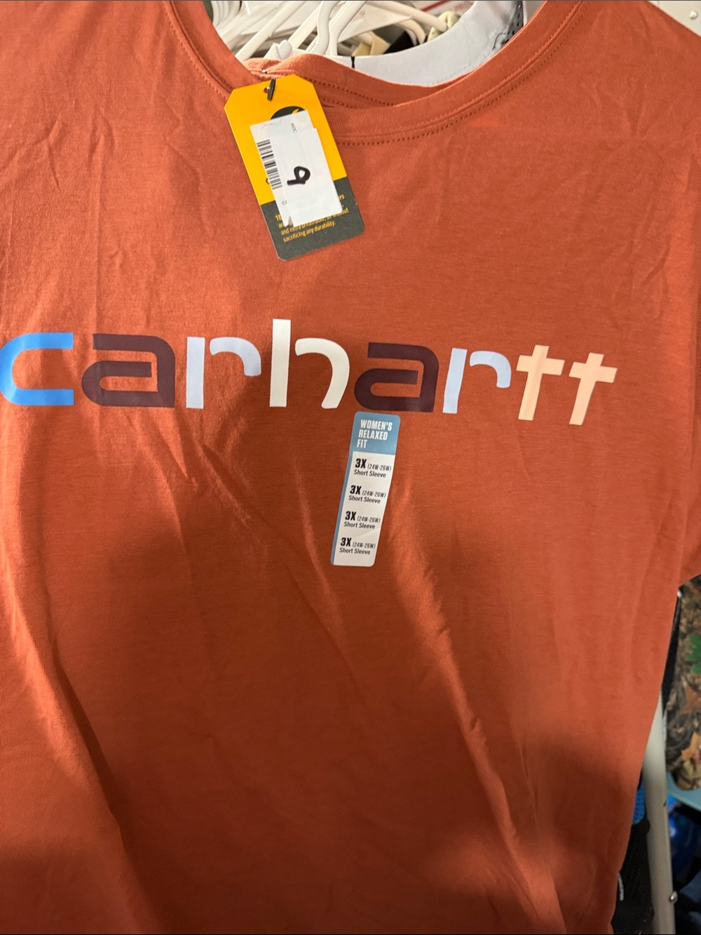 Carhartt Women's Short Sleeve Logo Tee in Rust Orange